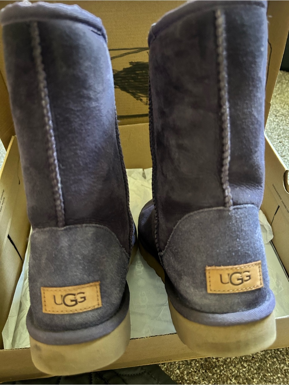 UGG Short Suede Boots in Navy Purple